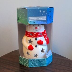 Yankee Candle Holiday Snowman Tea Light Holder & 4 Tea Lights